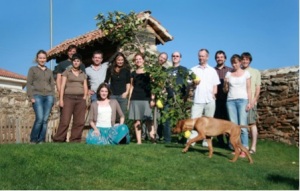 The workshop participants with our canine mascot, Karhu!